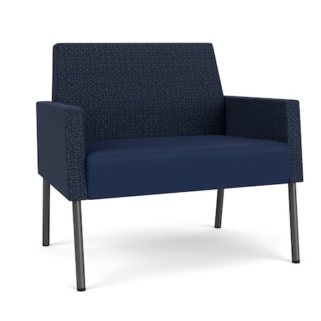 Lesro Mystic Lounge Reception Bariatric Chair, Charcoal, RF Blueberry Back, MD Ink Seat, RF Blueberry Panels ML1401